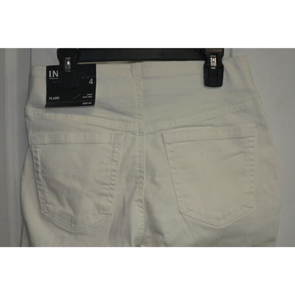 I.N.C Women's High Rise Pull On Flared Cropped Jeans in Bright White 4 $60 - Picture 4 of 4